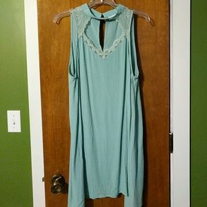 High necked thin sleeveless dress with cutouts